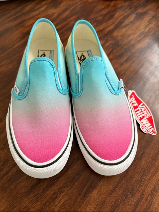 Vans Shoes - Vans Slip-On Gradient Teal to Pink Canvas Shoes
